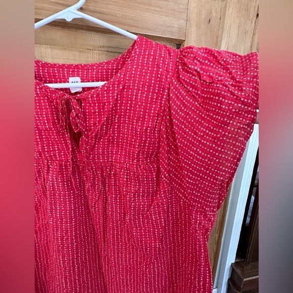 Gap Cap Sleeved Lightweight Red & White Top Size Large Tall - Picture 8 of 10